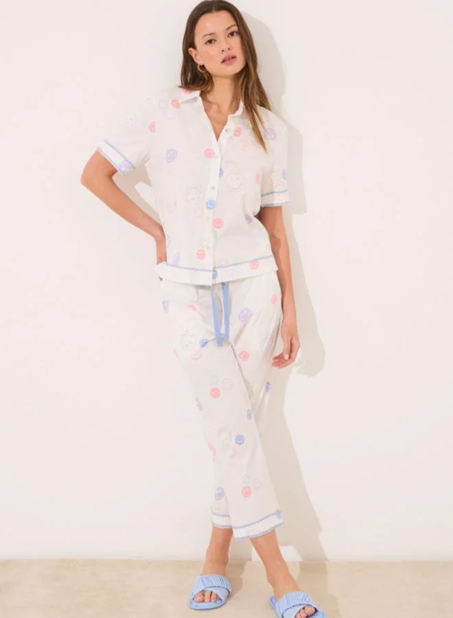 women'secret 100% cotton Smiley classic pyjamas