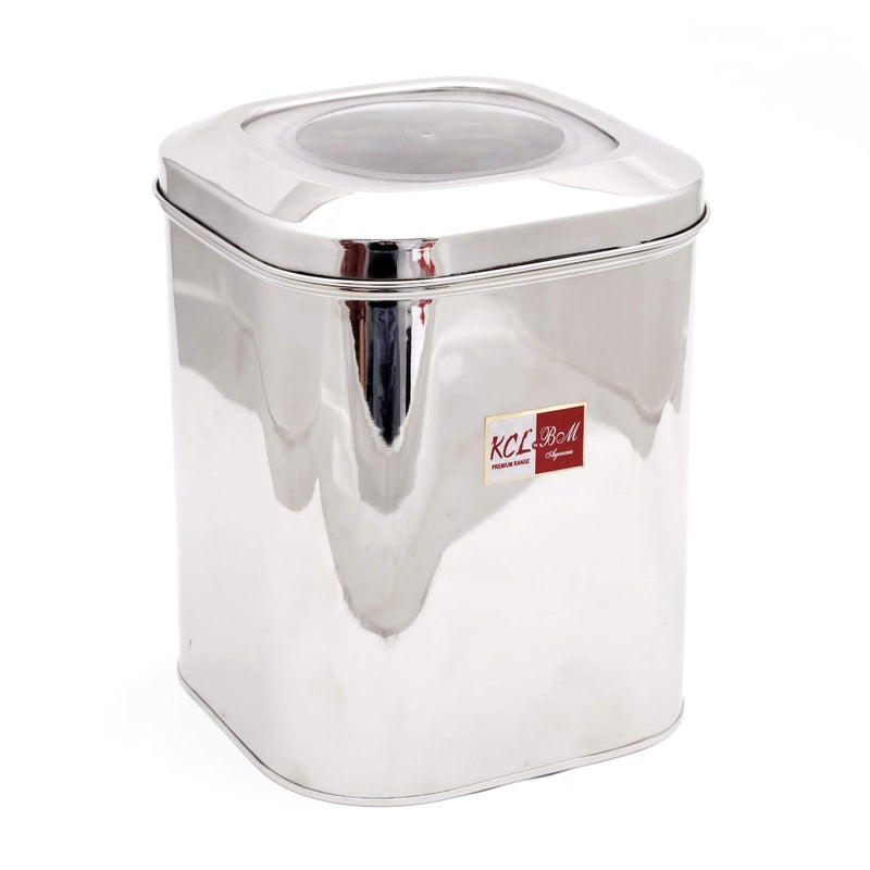 KCL Stainless Steel Square Tin with Unbreakable Lid for Dry Grains Storage - Capacity 12kg - 1 Unit - Image 5
