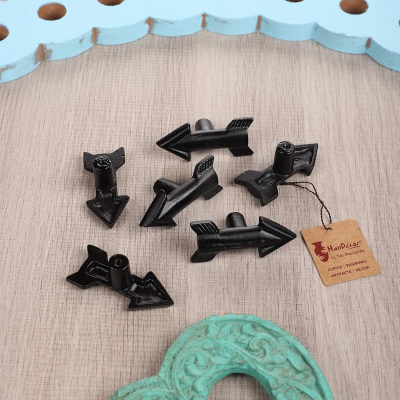 Two Moustaches Flying Arrow Design CabinetWardrobe Knobs Black Pack of 6 - Image 1