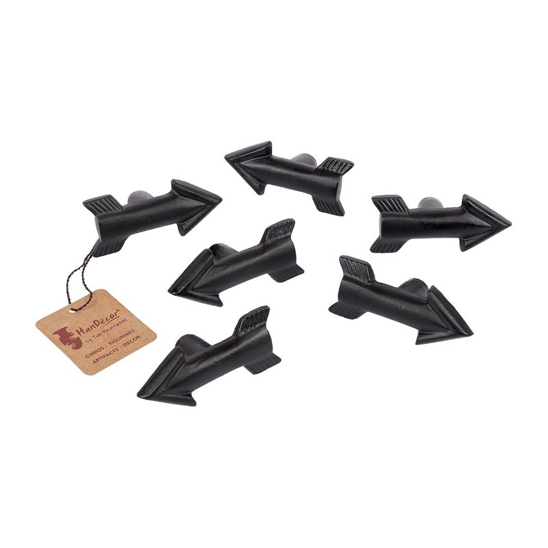 Two Moustaches Flying Arrow Design CabinetWardrobe Knobs Black Pack of 6 - Image 4