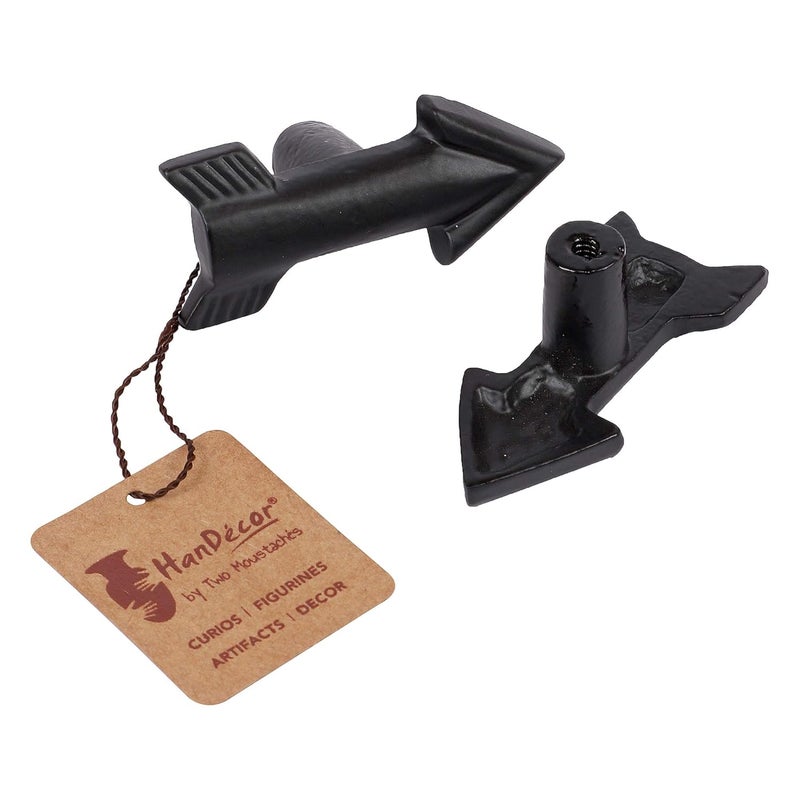 Two Moustaches Flying Arrow Design CabinetWardrobe Knobs Black Pack of 6 - Image 3