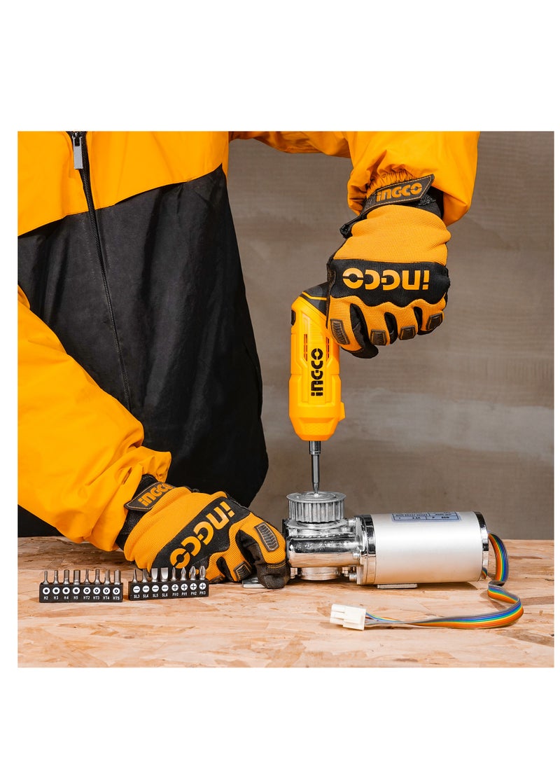INGCO INGCO Lithium-Ion Cordless Screwdriver CSDLI0442 with Long Handle – Complete Screwdriver Set with Rechargeable Battery  - Image 3