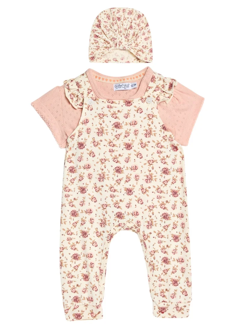 Dirkje Dirkje 4 pc Floral printed Set -babysuit + hat