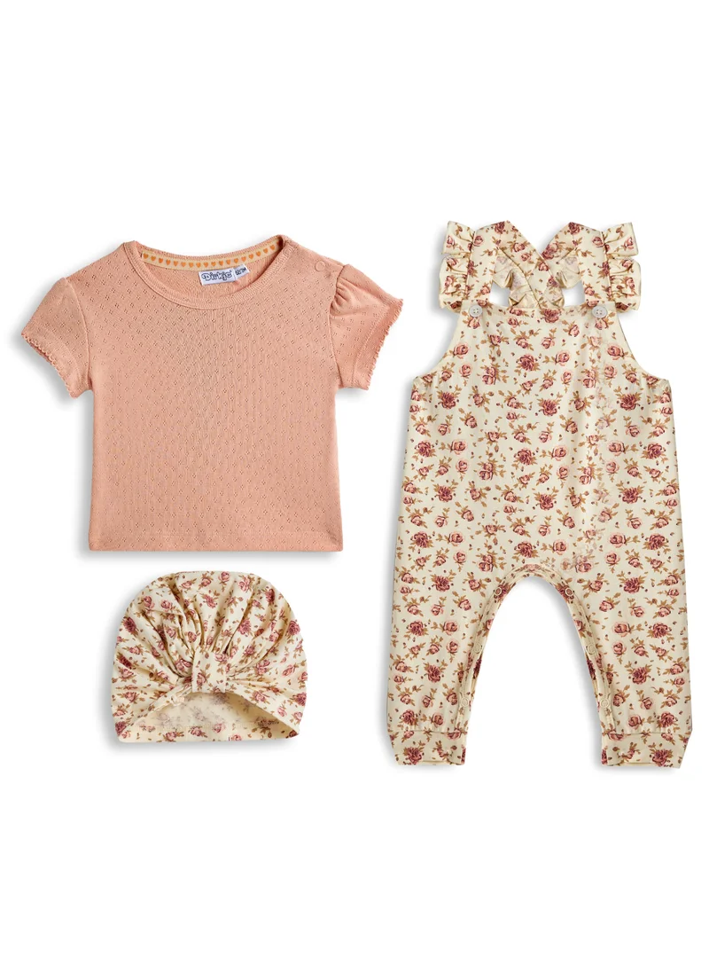 Dirkje Dirkje 4 pc Floral printed Set -babysuit + hat