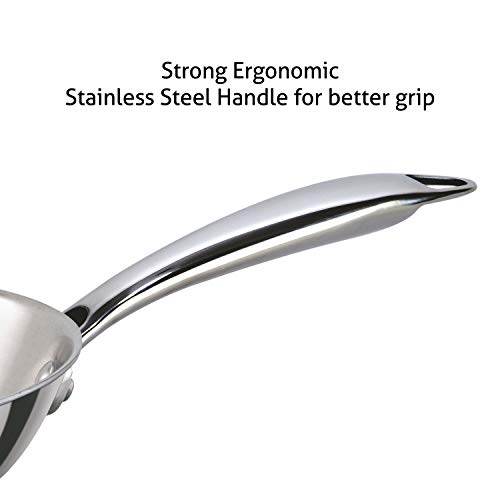 Alda Vitale Triply Stainless Steel Fry Pan 22 Cm, Silver (Induction & Gas Friendly) - Image 2