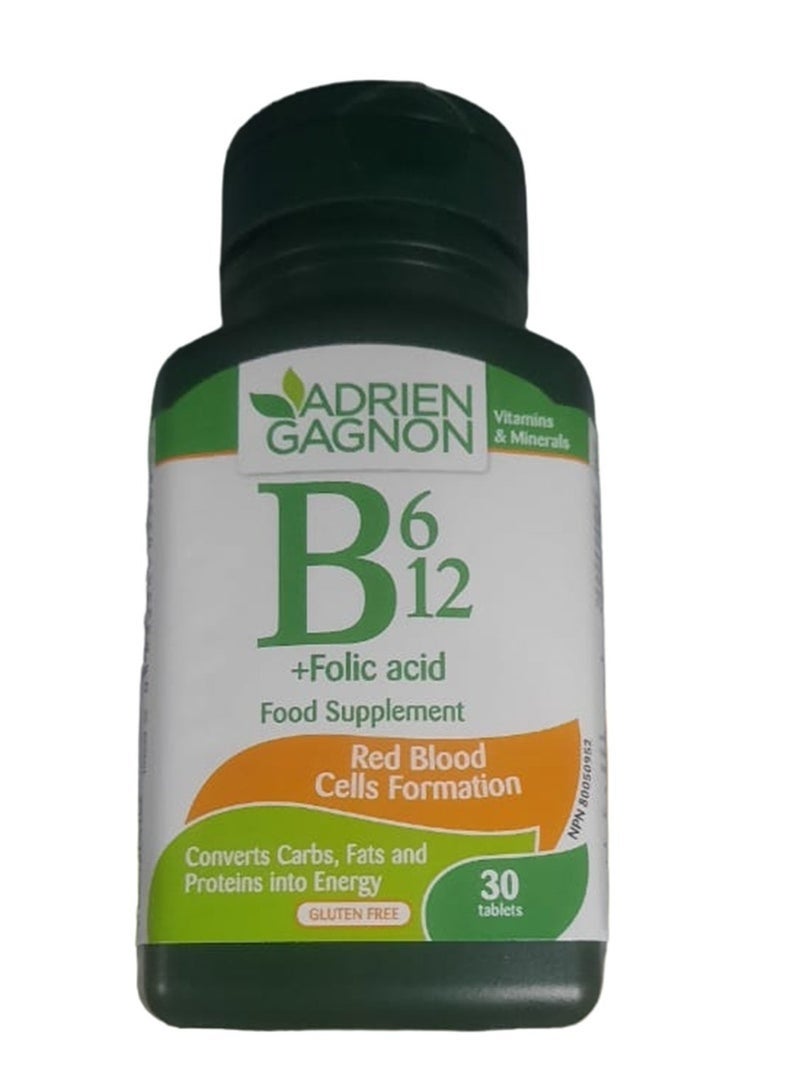 ADRIEN GAGNON Ag B6 B12 Folic Acid Tab 30'S