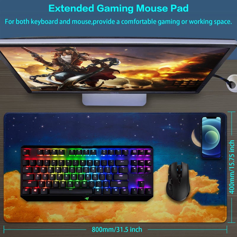 Canjoy Gaming Mouse Pad, Large Extended Mouse Pad Big Computer Mousepad for Home Office Gaming Work 31.5x15.7inch - Image 2