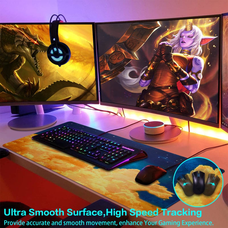 Canjoy Gaming Mouse Pad, Large Extended Mouse Pad Big Computer Mousepad for Home Office Gaming Work 31.5x15.7inch - Image 4