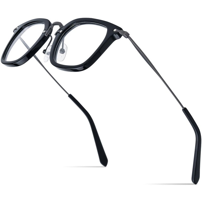 FONEX Acetate Titanium Glasses Frame Men Square Eyeglasses Women Vintage Optical Eyewear F85786 F85791 Black Clear - Image 2