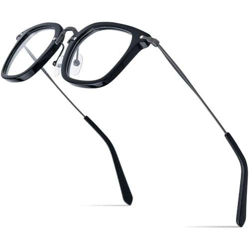 FONEX Acetate Titanium Glasses Frame Men Square Eyeglasses Women Vintage Optical Eyewear F85786 F85791 Black Clear - Image 1