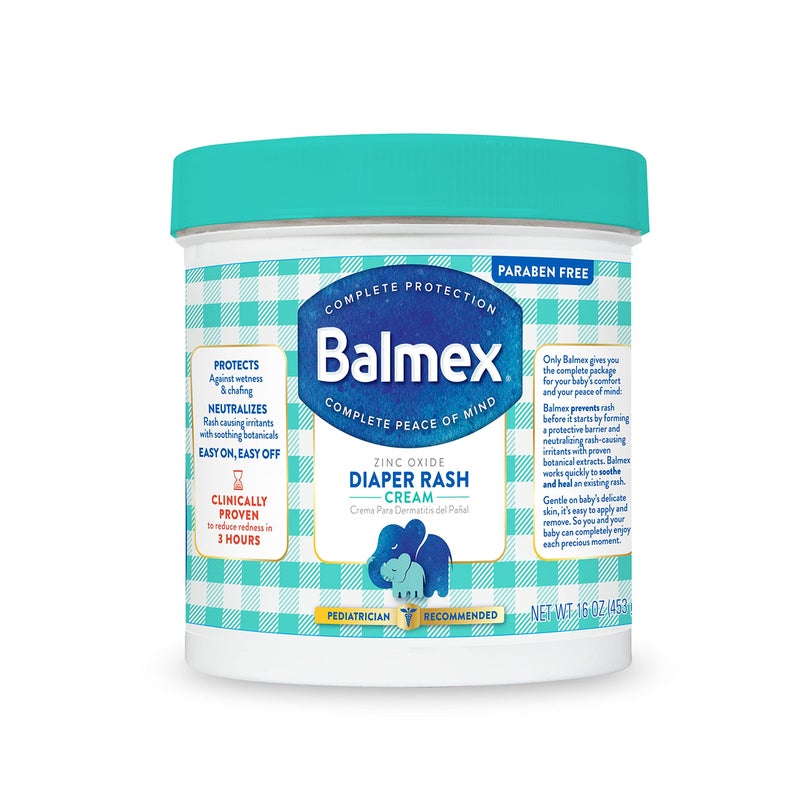 Balmex كريم بالميكس للحماية الكاملة من طفح الحفاضات للأطفال، مثبت سريرياً لتقليل الاحمرار في استخدام واحد فقط*، مع أكسيد الزنك + الأعشاب، موصى به من قبل أطباء الأطفال ومختبر من قبل أطباء الجلد، 16 أونصة - Image 1