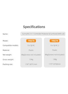 Sunnylife Sunnylife 2 in 1 Controller Protector Sun Hood Control Sticks Guard Screen Monitor Sunshade Cover for DJI RC 2/1 for Air 3/ Mini 3 Pro  - Image 4