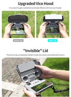 Sunnylife Sunnylife 2 in 1 Controller Protector Sun Hood Control Sticks Guard Screen Monitor Sunshade Cover for DJI RC 2/1 for Air 3/ Mini 3 Pro  - Image 5