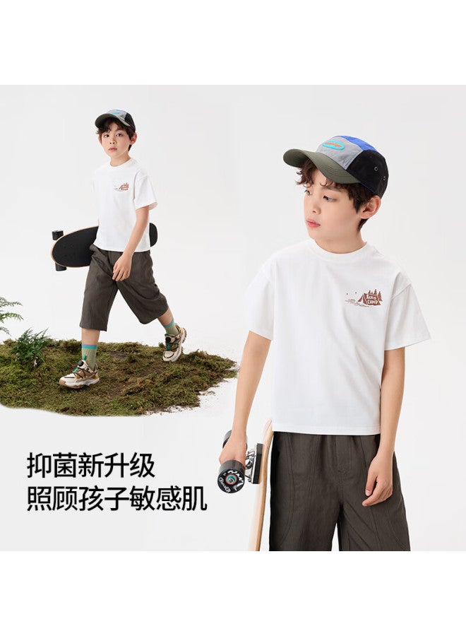 Nubiwu Kids Short Sleeve T-shirt Summer Cool Breathable Top Boys Casual Handsome Summer Clothing Boys Big Kids Half Sleeve - Image 1