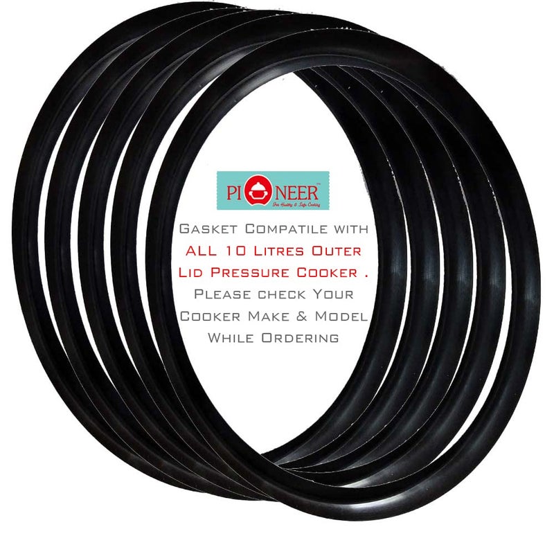 PIONEERS Pioneer Black Rubber Gasket 10 Litre Outer Lid Pressure CookerPack of 5  - Image 1