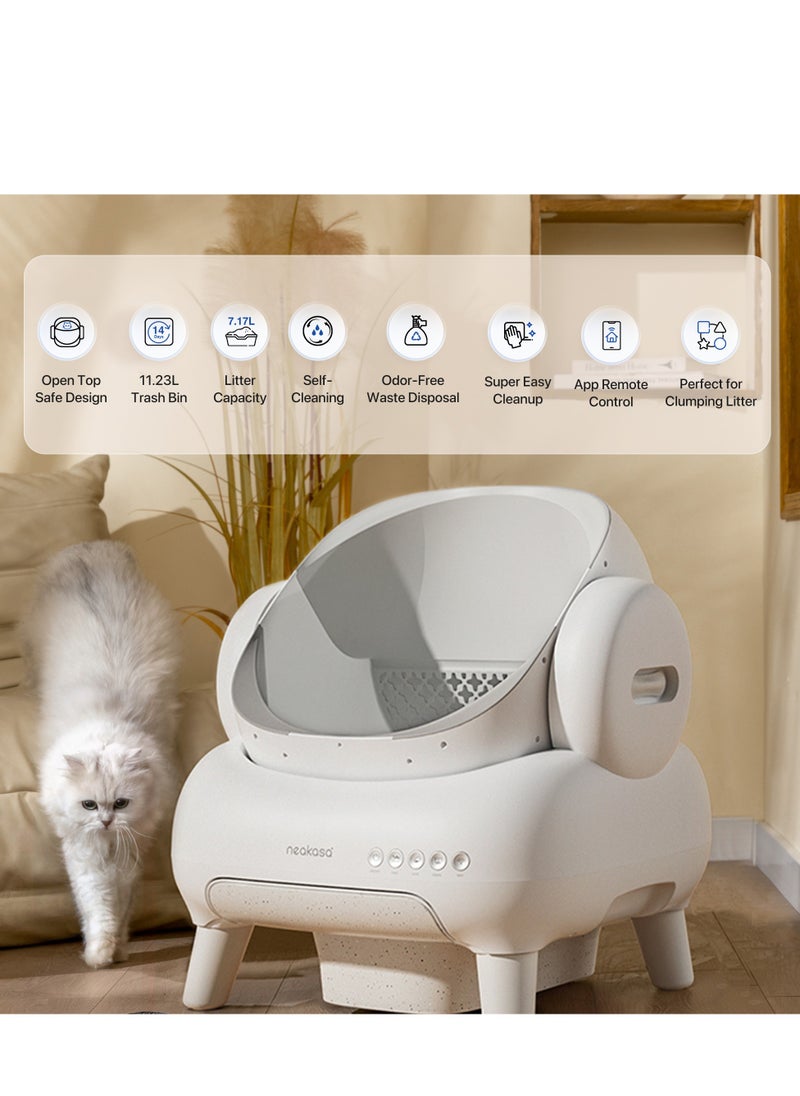 Generic - Neakasa⁺ M1 Open-Top Self-Cleaning Smart Cat Litter Box, Automatic Cat Litter Box With APP Control, Odor-Free Waste Disposal Bags (2 Rolls) & Litter Mat Included. [Full Pack Set + 12 Months International Warranty]. - Image 1