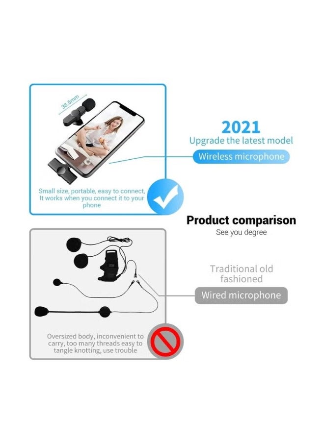 ACLIX 2 in 1 iphone or type-c Wireless Lavalier Microphone For IPhone Plug Play Portable Audio Video Recording Mic for Youtube Live Stream Vlog Interview Laptops PC  - Image 2