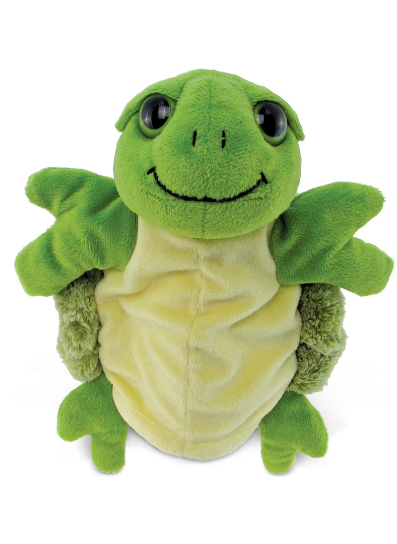 Puzzled DolliBu Sea Turtle Hand Puppet - Super Soft Stuffed Animal Hand Puppets for Kids, Educational Hand Puppet Plush Toy for Kids and Adults, Ocean Life Animal Puppet for Teaching and Puppet Show - 10 Inch  - Image 1