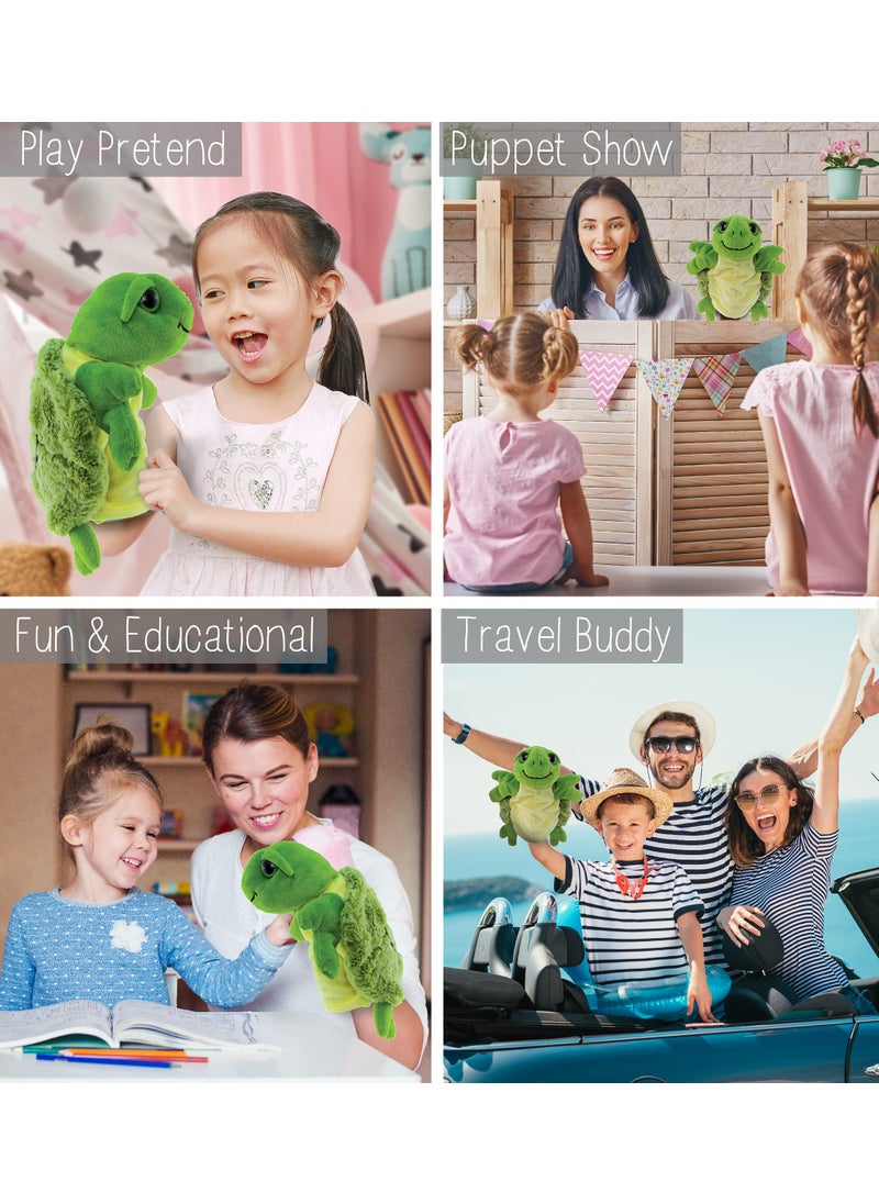 Puzzled DolliBu Sea Turtle Hand Puppet - Super Soft Stuffed Animal Hand Puppets for Kids, Educational Hand Puppet Plush Toy for Kids and Adults, Ocean Life Animal Puppet for Teaching and Puppet Show - 10 Inch  - Image 3
