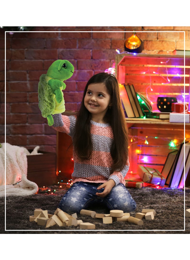 Puzzled DolliBu Sea Turtle Hand Puppet - Super Soft Stuffed Animal Hand Puppets for Kids, Educational Hand Puppet Plush Toy for Kids and Adults, Ocean Life Animal Puppet for Teaching and Puppet Show - 10 Inch  - Image 4