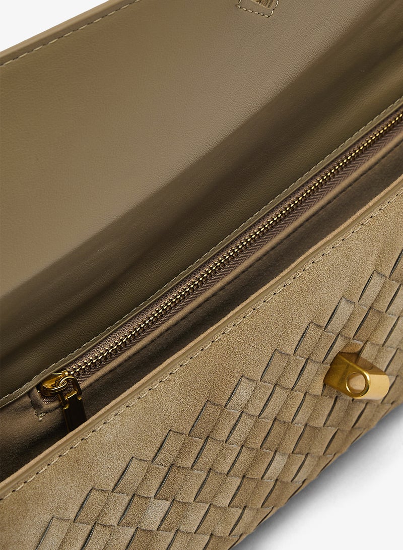 ELLA East-To-West Top Handle Clutch Woven Textured - Image 4