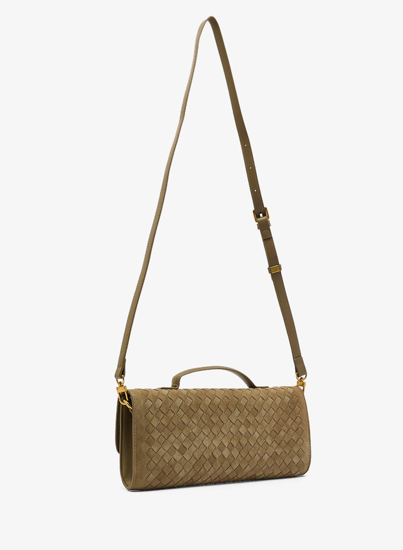 ELLA East-To-West Top Handle Clutch Woven Textured - Image 2