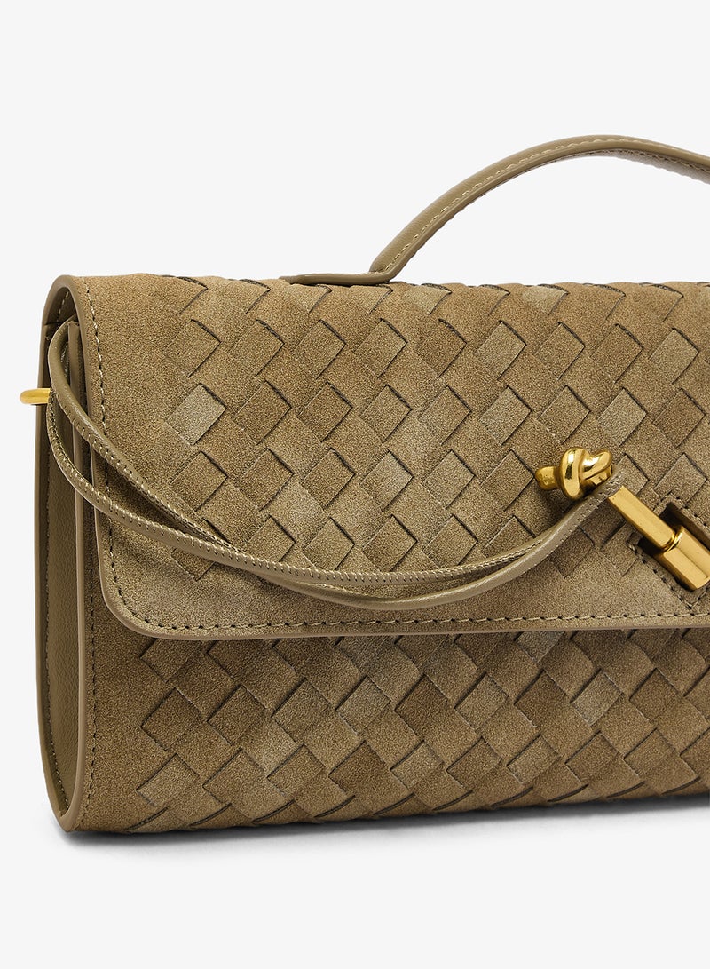 ELLA East-To-West Top Handle Clutch Woven Textured - Image 3