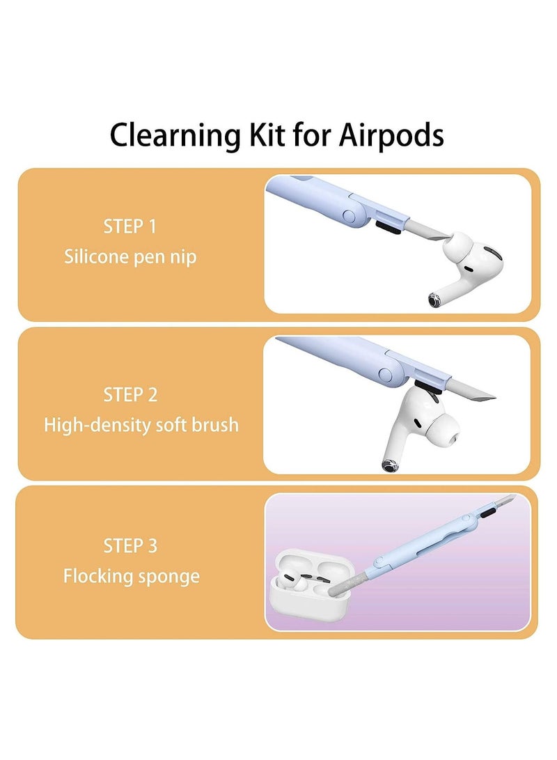 7 in 1 Computer Keyboard Cleaning Brush Set Earbuds Cleaning Pen Wireless Bluetooth Headset Charging Box Electronics Keyboard Cleaning Tools Cleaner Keycap Puller Kit - Image 3
