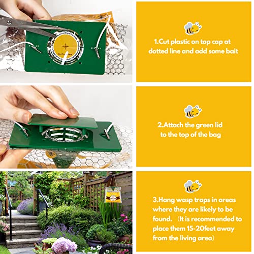 Stingmon 4 Pack Disposable Wasp Traps Outdoor Hanging Carpenter Bee Traps for Outside Yellow Jacket Trap Hornet Trap Wasp Catcher for Bug Flies Patio - Image 5