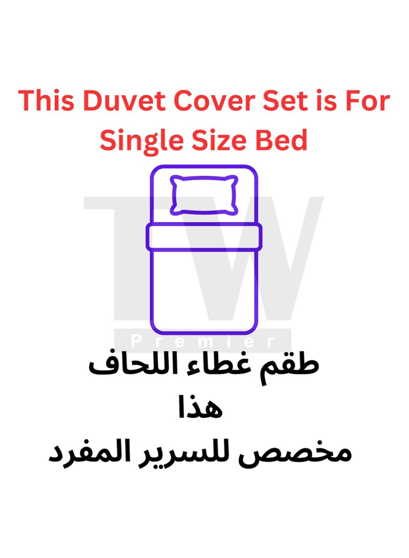 TW Premier Hotel Duvet Cover Single Size Stripe 4 Pcs Set - 1 Duvet Cover 220x160cm (Without Filling), 1 Fitted Sheet 120x200+30cm, 2 Oxford Pillow Cases 48x74+5cm, Super Soft Quilt Cover - Image 2