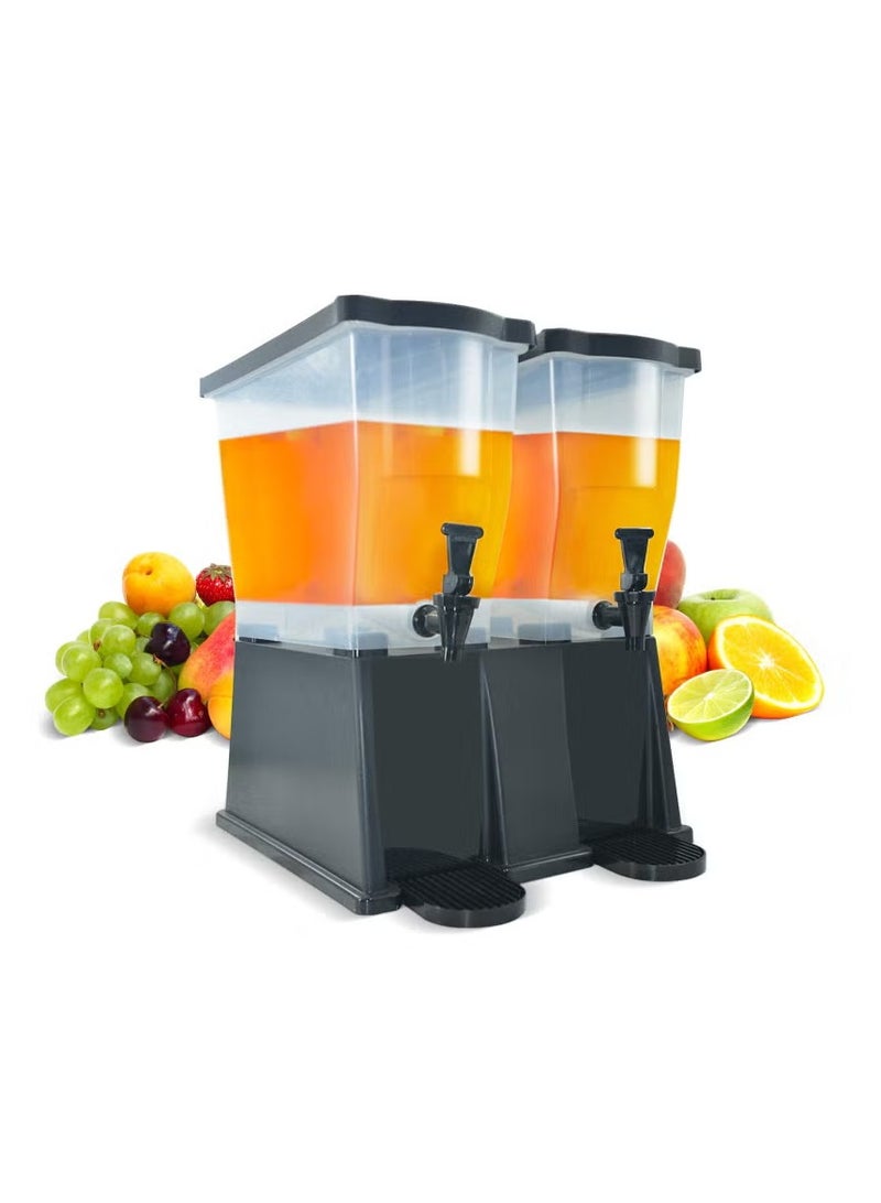 Hakka 6 Gallon Beverage Dispenser Commercial Drink Dispenser for Parties 22L Double Tank Juice Dispenser with Spigot for Catering Buffets Restaurants