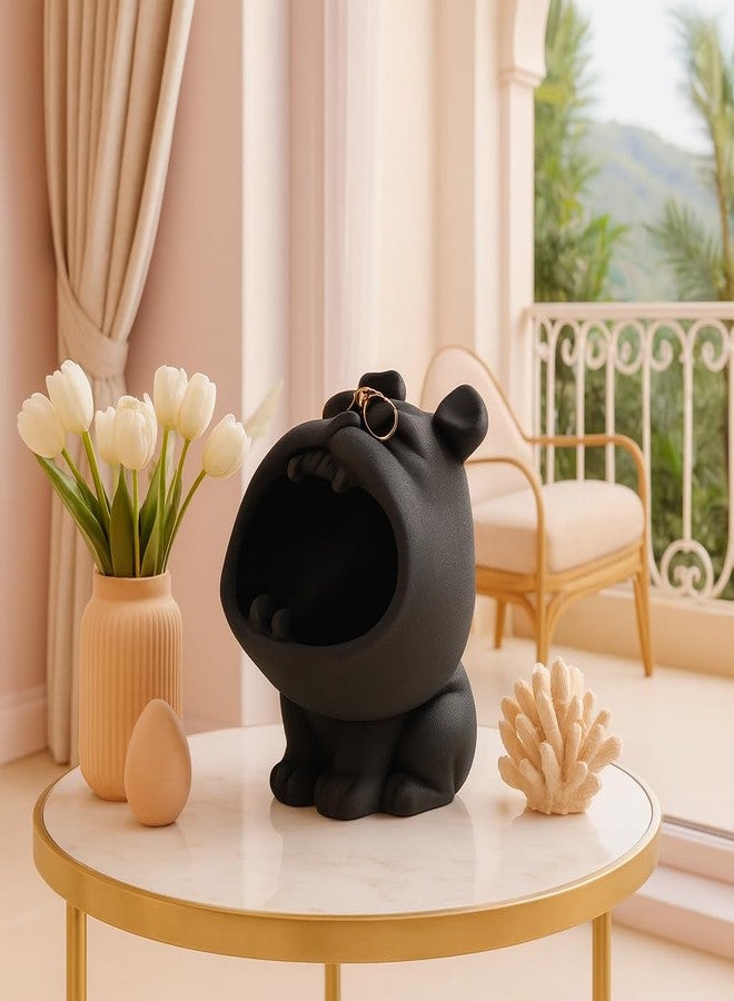 LADROX Resin Dog Shaped Home Decor | Cute and Stylish Design - (Pack of 1, Black) - Image 1