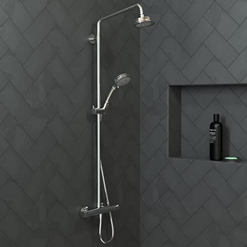 hansgrohe Croma 100 Classic 5inch Showerhead Low Flow Classic 3Spray Full Pulsating Massage Intense Turbo Water Saving with QuickClean in Chrome 04751000 - Image 3
