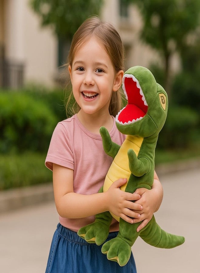 DTR Creation Mehndi Dinosaur Plush Toy ? 32 cm | Soft Stuffed Animal for Kids, Boys & Girls | Cute & Cuddly Cartoon Dino Toy | Birthday Gift, Room Decor & Playtime Friend - Image 2