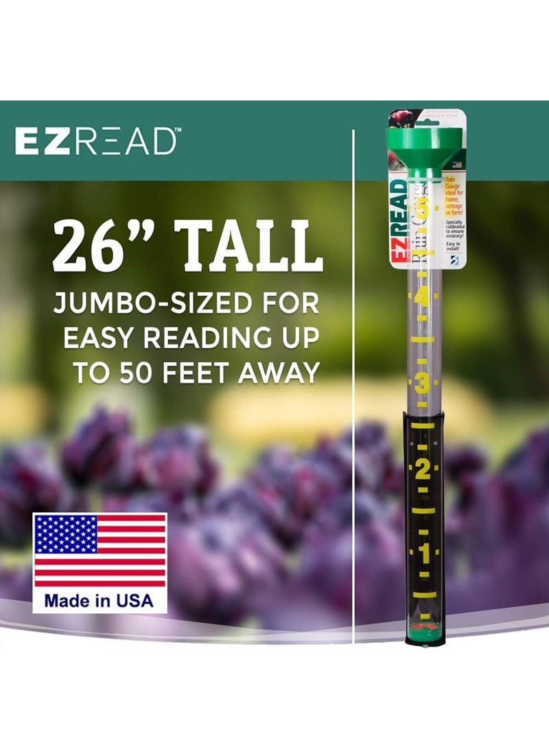 Headwind Headwind EZRead 26” Giant Professional Outdoor rain Gauge, USA Made Heavy Duty All Weather Freeze Proof mountable with Float, Green (820-0002)  - Image 3