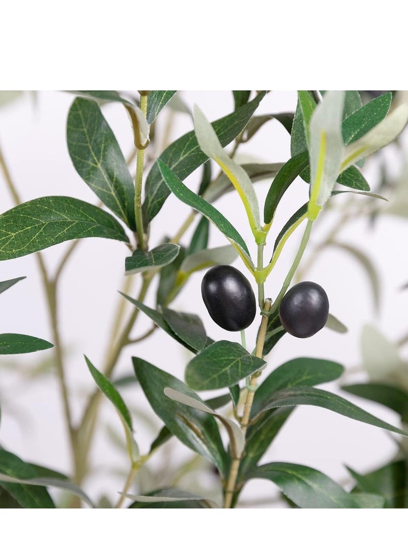 Generic Artificial Olive Tree, 6FT Tall Faux Silk Plant Artificial Tree in Potted Oliver Branch Leaves and Fruits for Modern Home Decor Indoor  - Image 2
