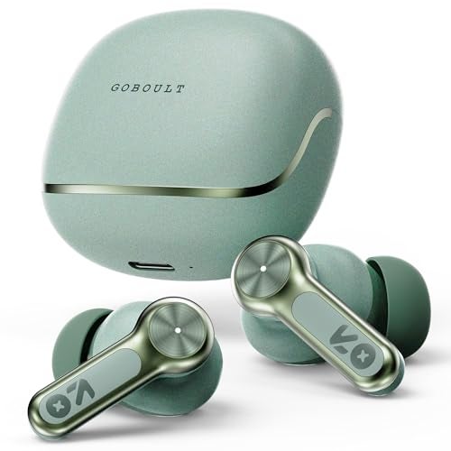 GOBOULT Raven in Ear TWS Earbuds with 70H Playtime, App Support, Quad Mic ENC, Dual Device Pairing, 10mm Bass Driver, 50ms Ultra Low Latency, Bluetooth 5.4 Wireless Earbuds (Ice Mint) - Image 1