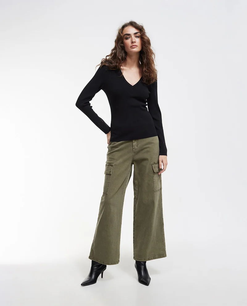 Lola Casademunt Knit sweater embellished with rhinestones