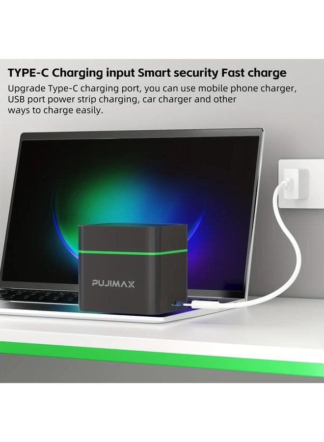 Pujimax 12 Slot AA Rechargeable Lithium Battery Charging Case with 12pcs 4255mWh High Capacity Batteries Black - Image 5