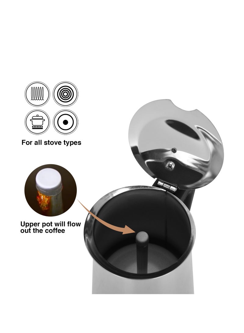 Fissman Coffee Maker 300ml for 6 Cups Stainless Steel  - Image 2