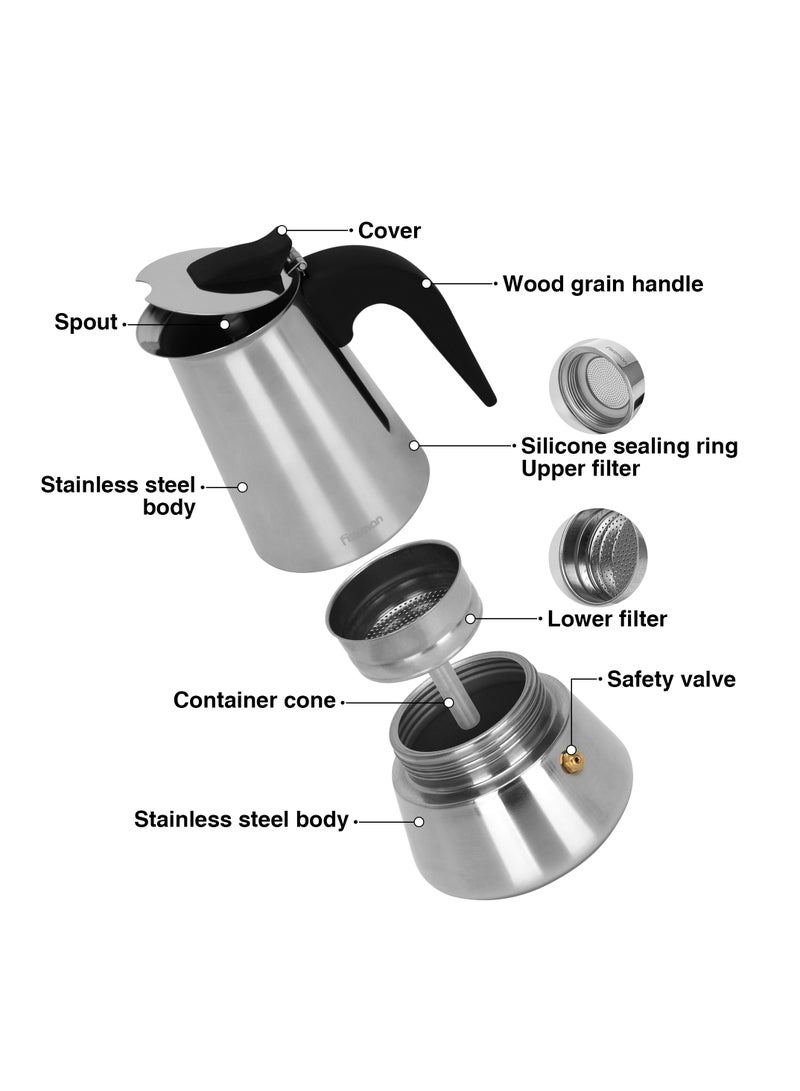 Fissman Coffee Maker 300ml for 6 Cups Stainless Steel  - Image 3