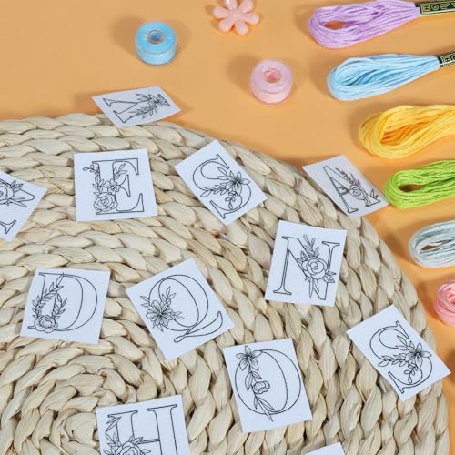 Patemby Embroidery Pattern Water Soluble Embroidery Stabilizers, Stick and Stitch Embroidery Paper Wash Away with Pre-Printed Pattern Designs Stencils Transfers for Hand Sewing Lover Beginner - Image 5