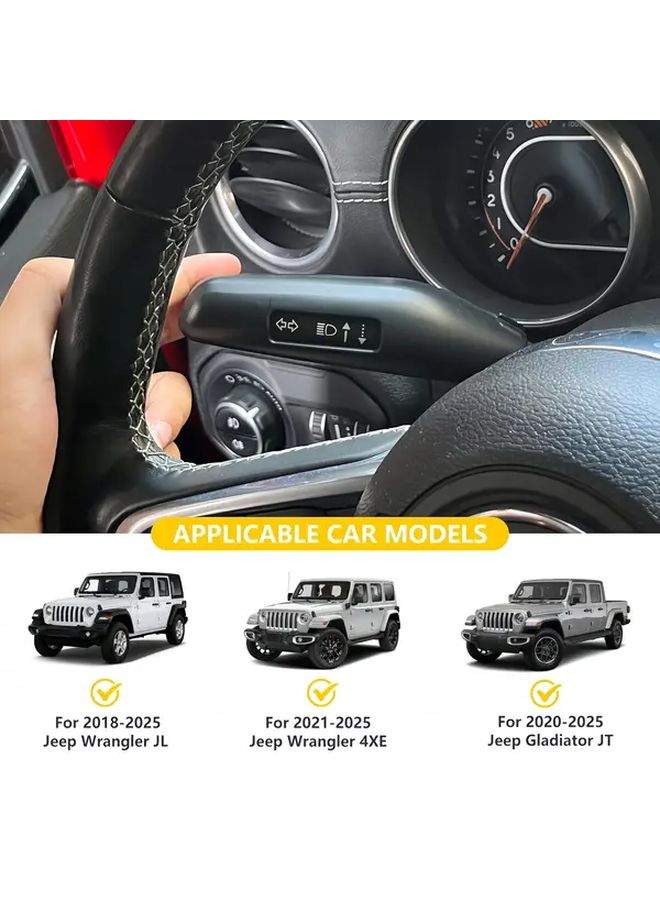 Black Turn Signal Lever Extender for Jeep Wrangler JL Gladiator JT 2018 2025 Interior Accessories - Image 3