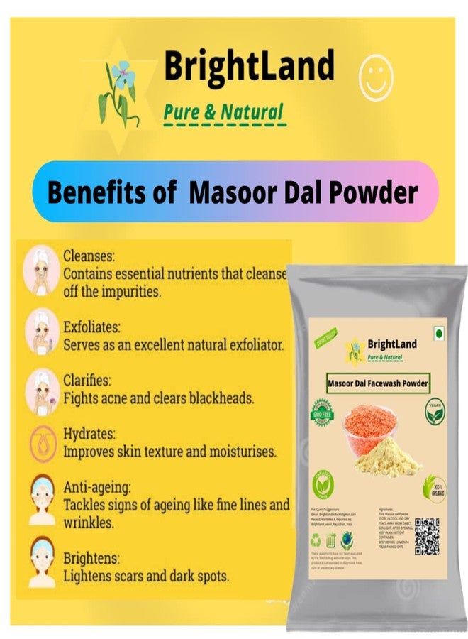 Brightland 100% Pure and Natural Multani mitti,Masoor dal powder,Orange powder pack of 3 (100gm each) - Image 5