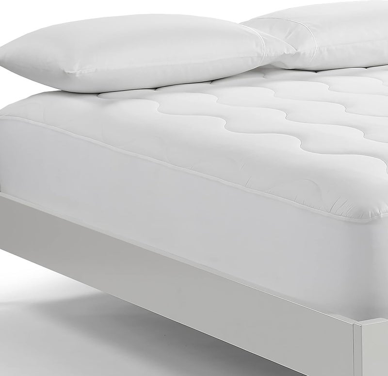 Serta Air Dry Extra Comfort Performance Fabric Quilted Mattress Pad, Cooling and Breathable Mattress Cover, Moisture Wicking Protection with 15" Deep Pocket, Full, White - Image 2