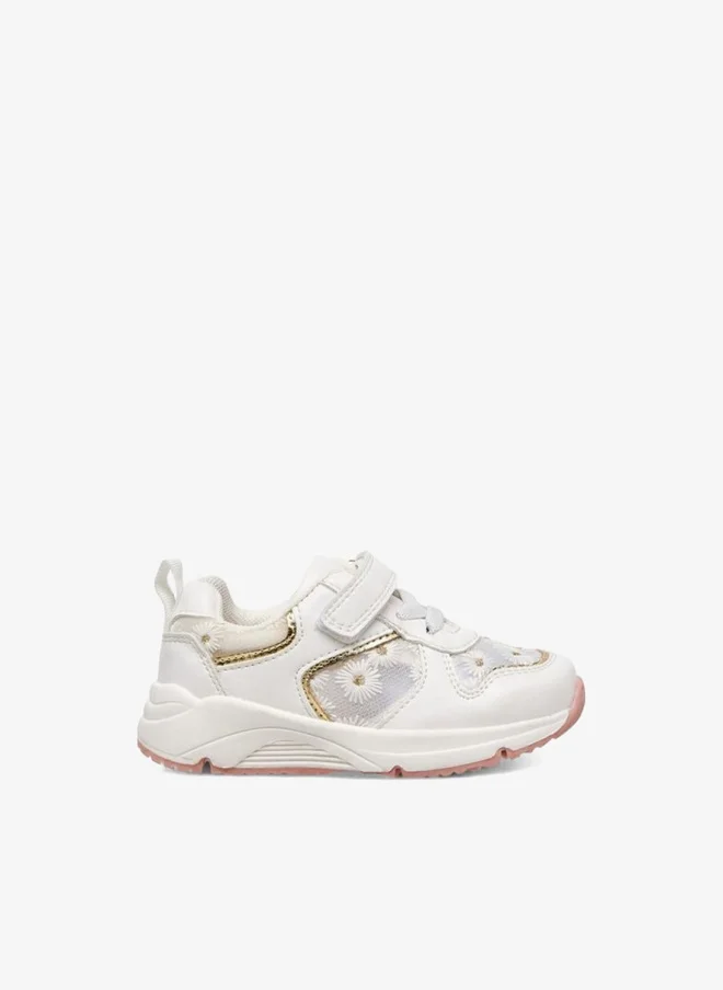 بيرفيت Girls Daisy Embroidered Hook & Loop Sneakers