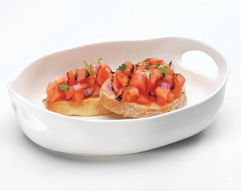 Procos Symphony Alfresco Handles Shallow Serving Bowl, White, 25cm - Image 1