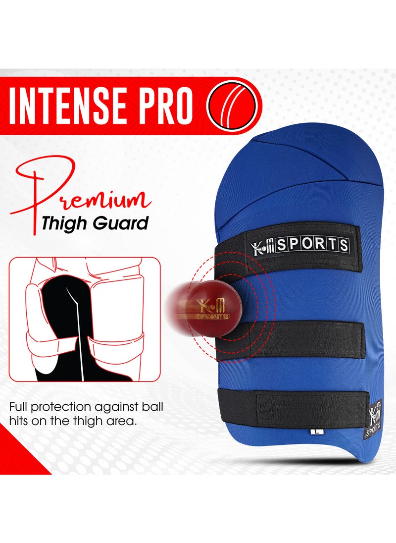 KM SPORTS KM SPORTS Cricket Batting Thigh Guard Protector Mens | Inner Pad, Adult Guards, Lower Body Safety, Protection Equipment for Players, Flexible Fit, Pads Adults Size, Boys and Men Pad Play  - Image 2
