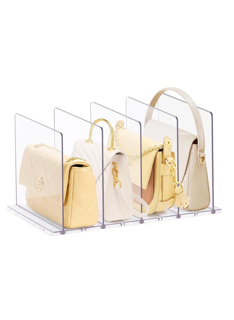 Adjustable Clear Handbag Organizer Acrylic Closet Organizer Bag Closet Shelf Divider Bag Display Stand Rack for Purse, Handbag, Books  - Image 2
