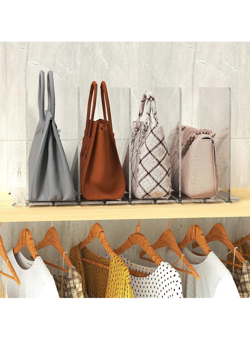 Adjustable Clear Handbag Organizer Acrylic Closet Organizer Bag Closet Shelf Divider Bag Display Stand Rack for Purse, Handbag, Books  - Image 4